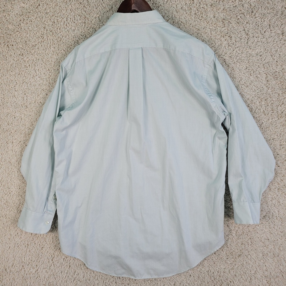 Vintage Van Heusen 417 Shirt Mens 17.5 32/33 Pinpoint Oxford Light Blue MADE USA - Picture 7 of 11